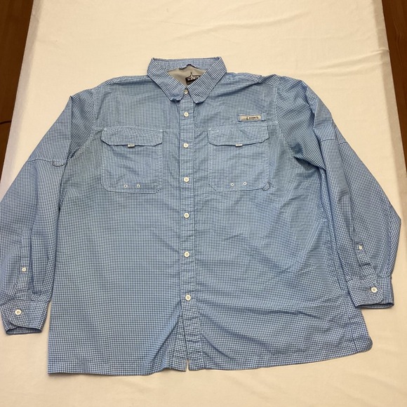 Habit Mens Long Sleeve Gingham Fishing Shirt 2XL UPF 40+ Solar Factor - Picture 8 of 9
